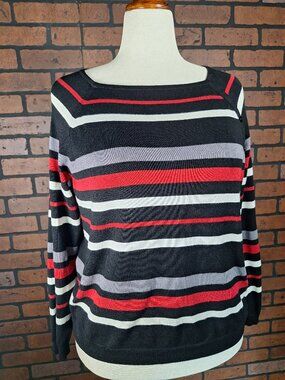 Black Red Striped Sweater